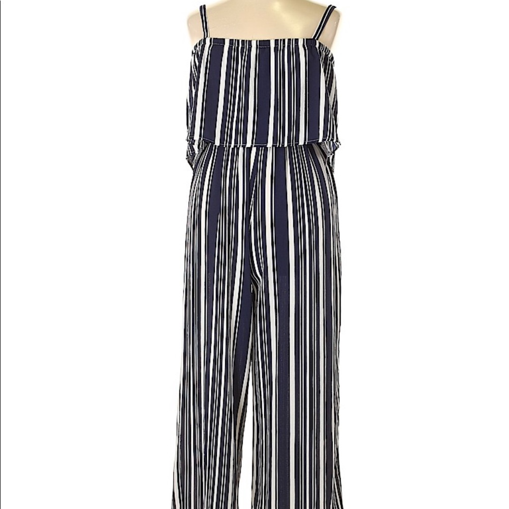 Time and tru striped jumpsuit